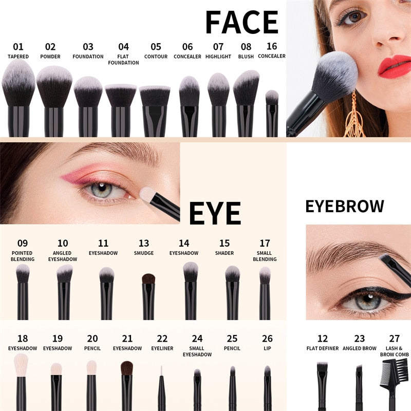 DUcare 27pcs Makeup Brushes Set