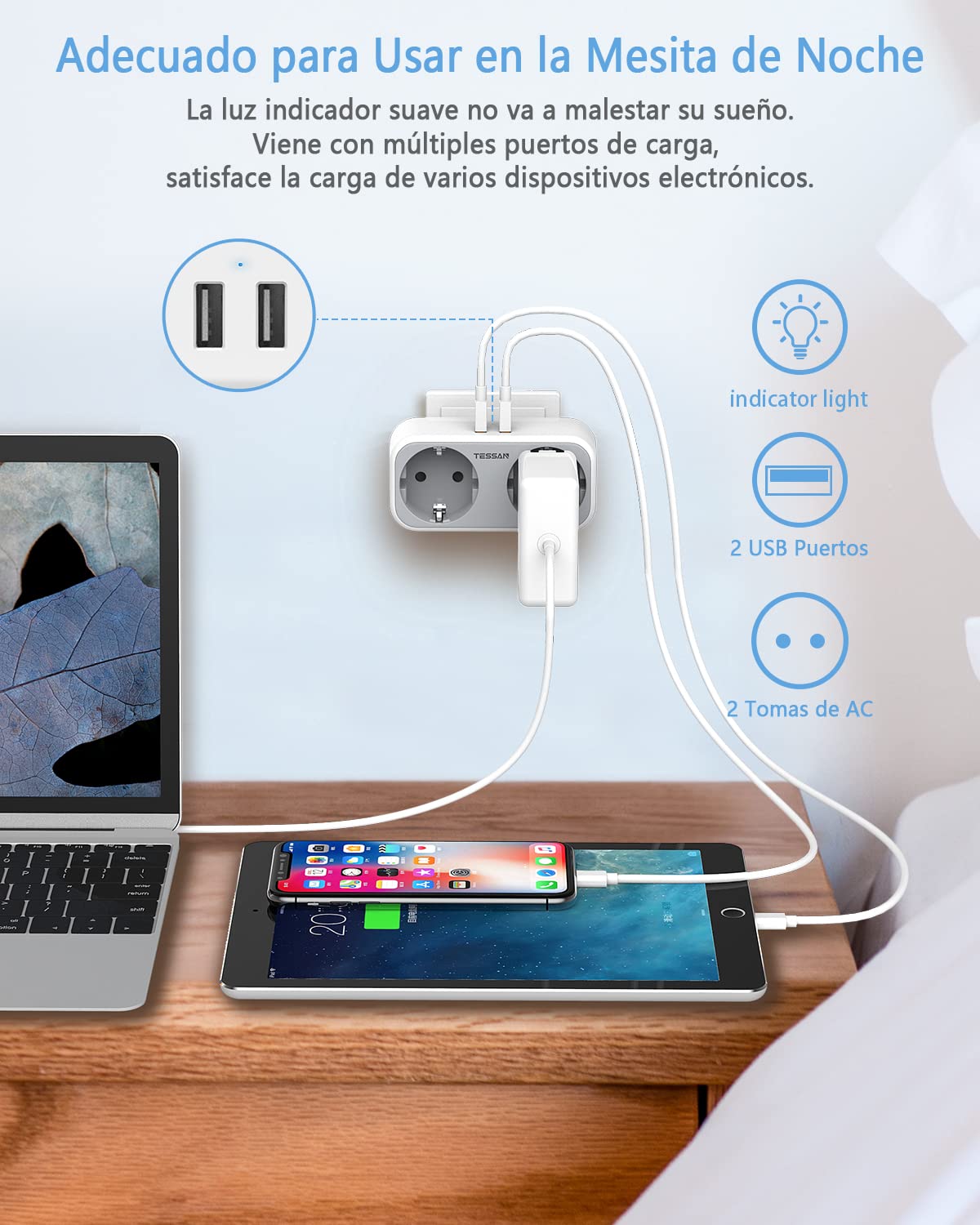 TESSAN 4 in 1 Wall Adapter