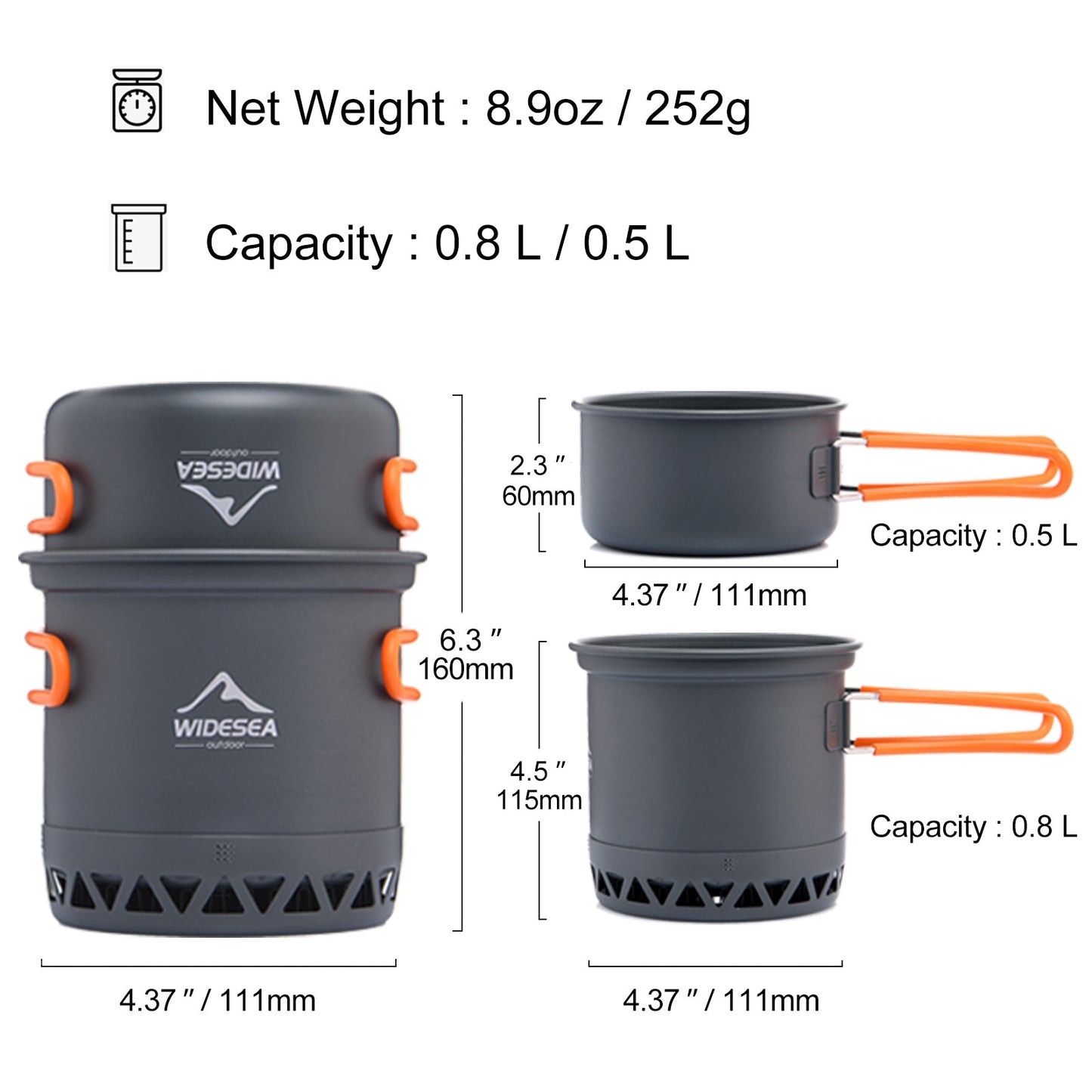 WIDESEA Camping Cooking Kettle