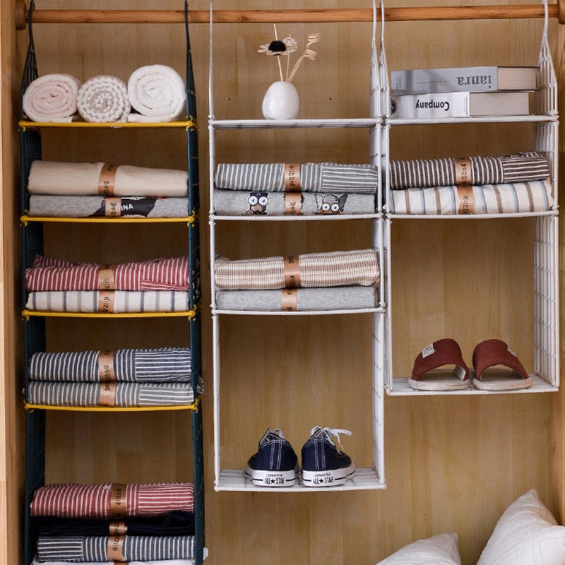 Folding hanging storage rack