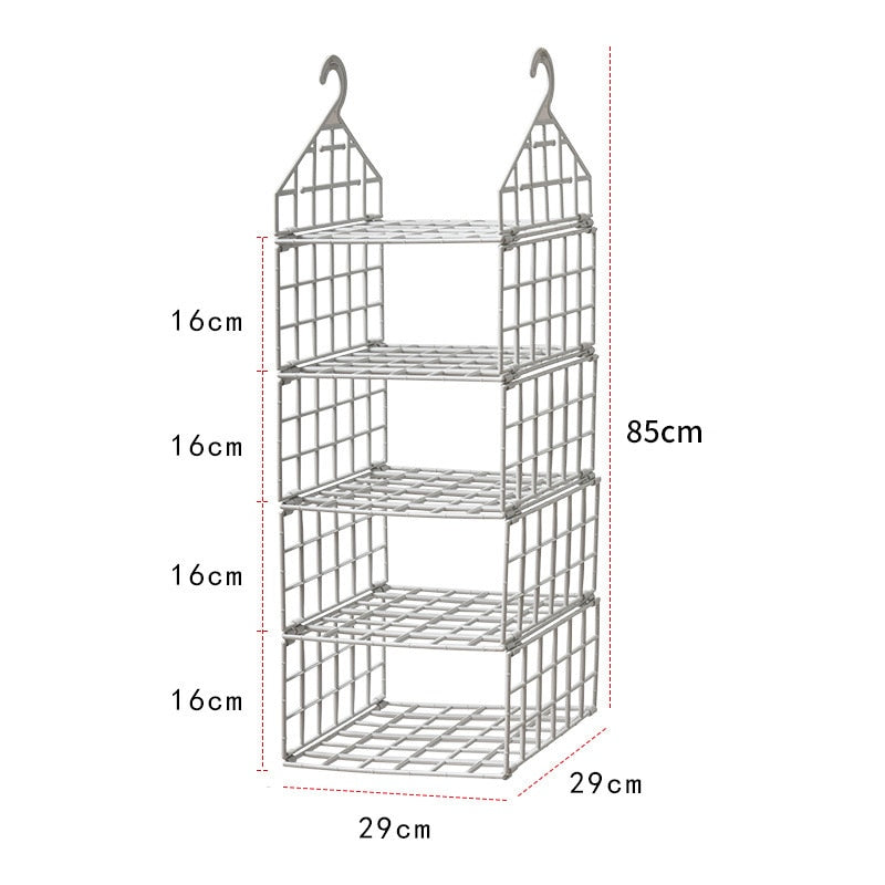 Folding hanging storage rack