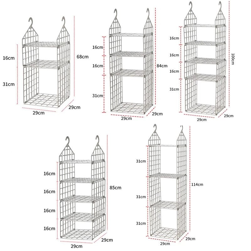 Folding hanging storage rack